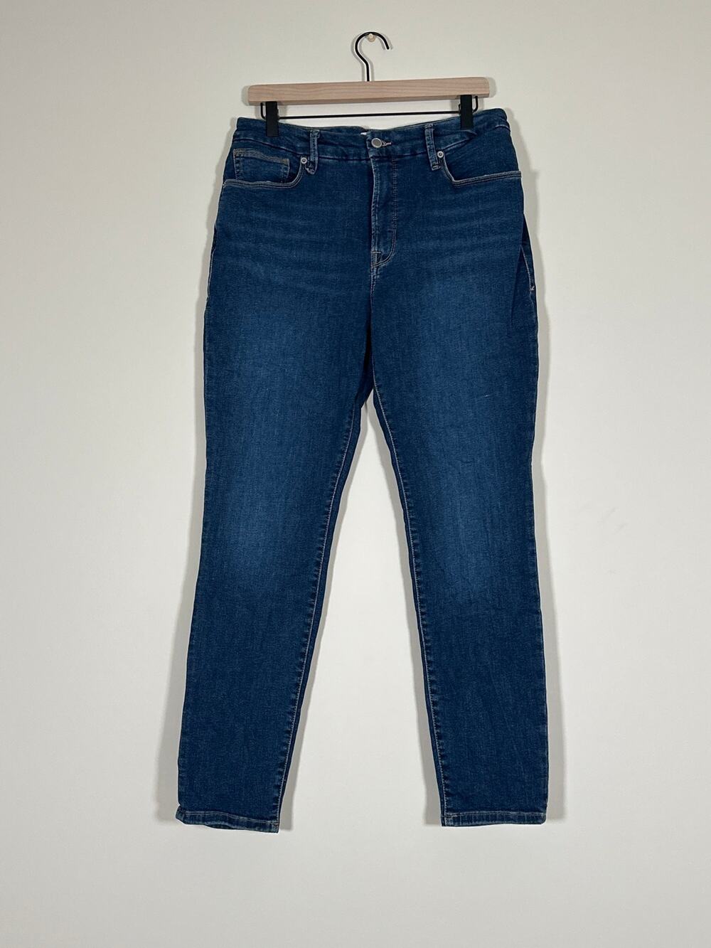 Good American Good Legs Crop Jeans Size 14/32 Blue High Rise Skinny